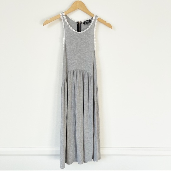 POL Heather Gray Baby Doll Racerback Midi Dress S - Picture 4 of 13
